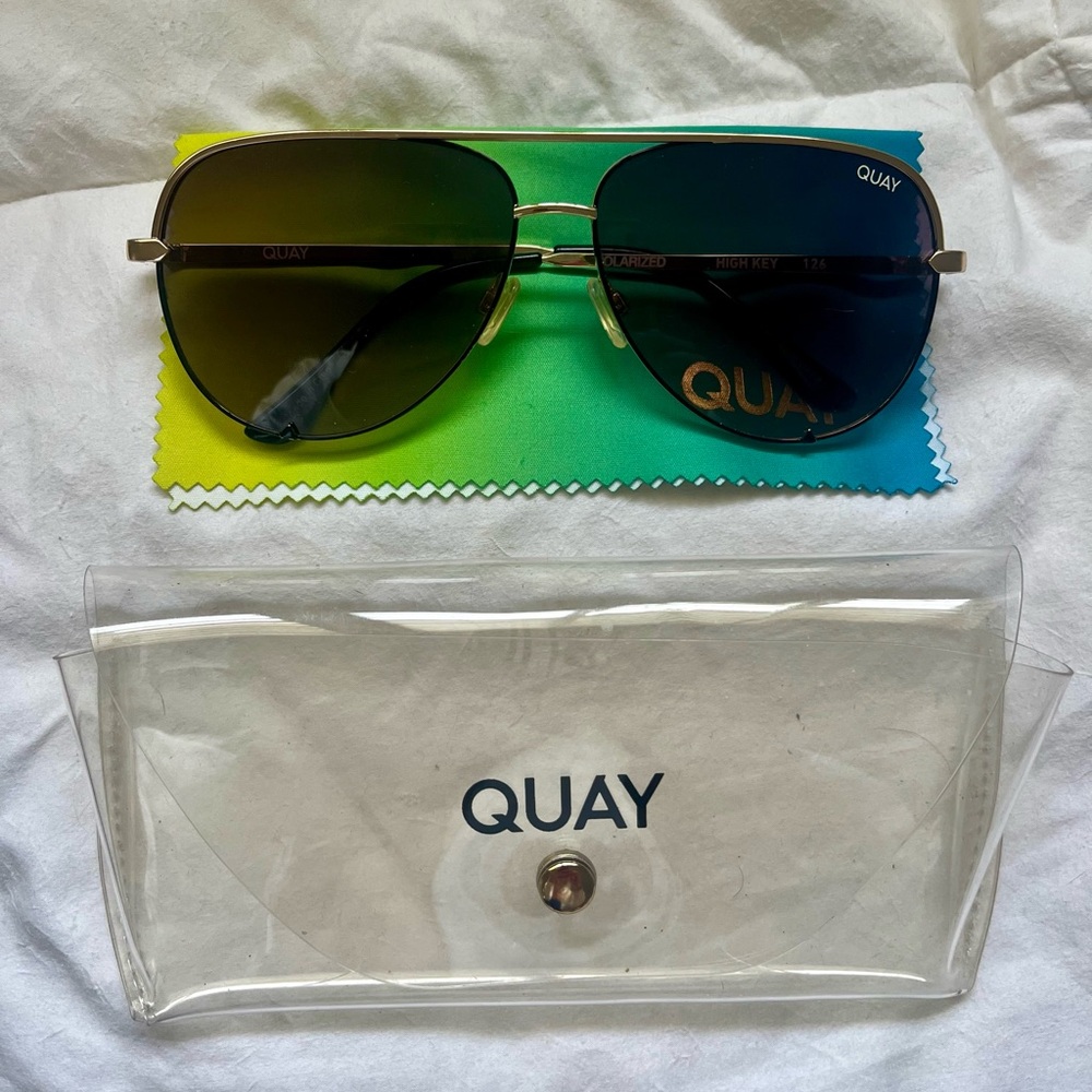 Quay Australia Women’s Sunglasses, High Key Contrast, Gold Black/Brown Polarized
